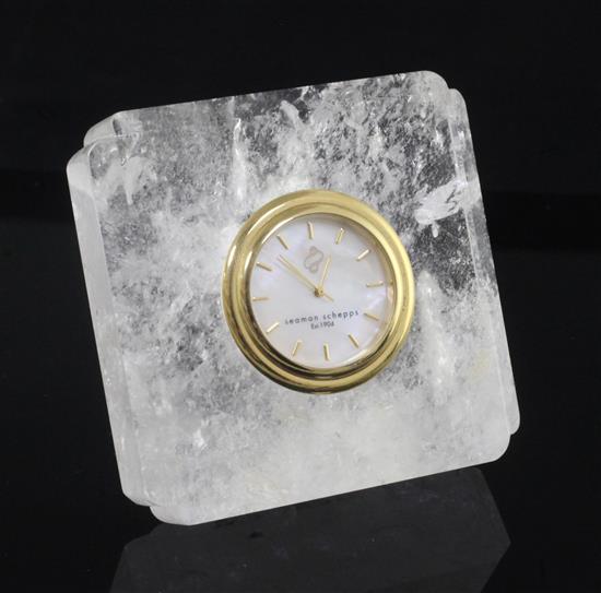 A Seaman Schepps rock crystal timepiece, 72mm.